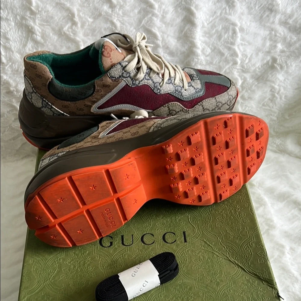Gucci GG Rhyton Multicolor Sneakers Size 10+ (Fits US 11) Authentic